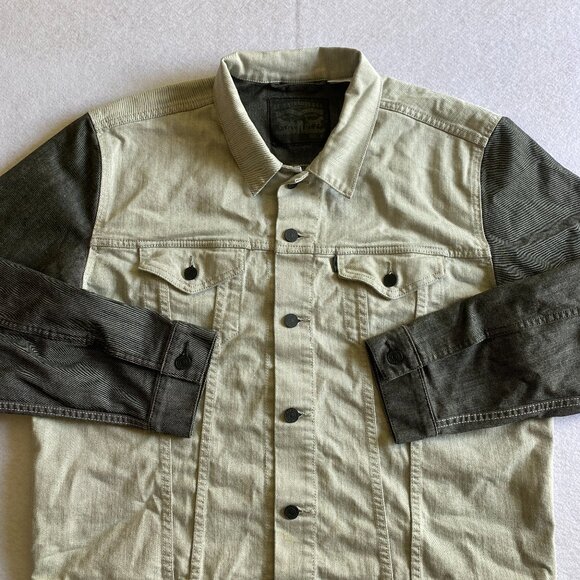 Levi's Jean Jacket Men's XL Gray Colorblock Trucker Denim Coat - Picture 1 of 14